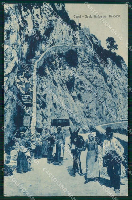 Napoli Capri Salita Anacapri Scala Antica cartolina MX1076 – fronte