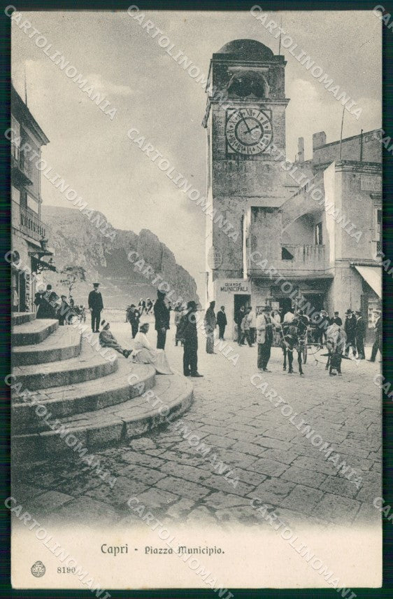 Napoli Capri Piazza Municipio Brunner 8190 cartolina MX1078 – fronte