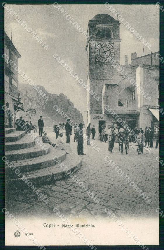 Napoli Capri Piazza Municipio Brunner 8190 cartolina MX1079 – fronte