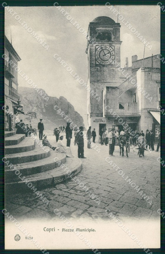 Napoli Capri Piazza Municipio Brunner 8190 cartolina MX1080 – fronte