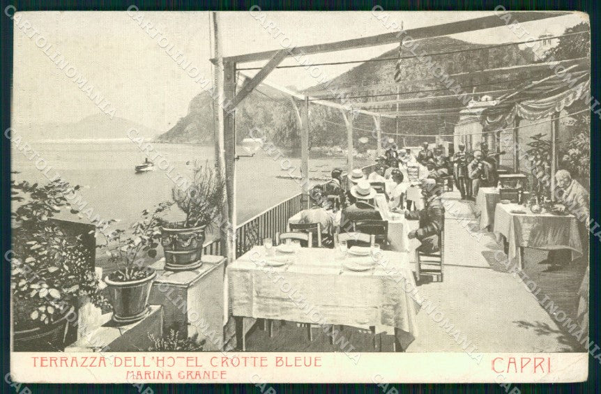 Napoli Capri Marina Grande Terrazza Hotel Grotte Bleue cartolina MX1087 – fronte