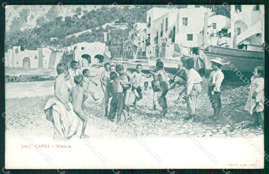 Napoli Capri Bambini in Spiaggia cartolina MX1094 – fronte