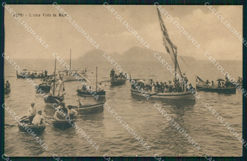 Napoli Capri Veduta dal Mare Barche cartolina MX1099 – fronte
