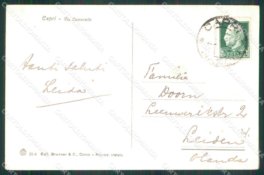 Napoli Capri Via Camerelle Brunner 21 4 cartolina MX1104 – retro