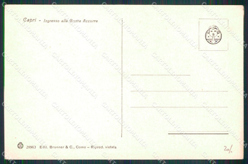 Napoli Capri Barcaioli Entrata Grotta Azzurra Brunner 20963 cartolina MX1114 – retro
