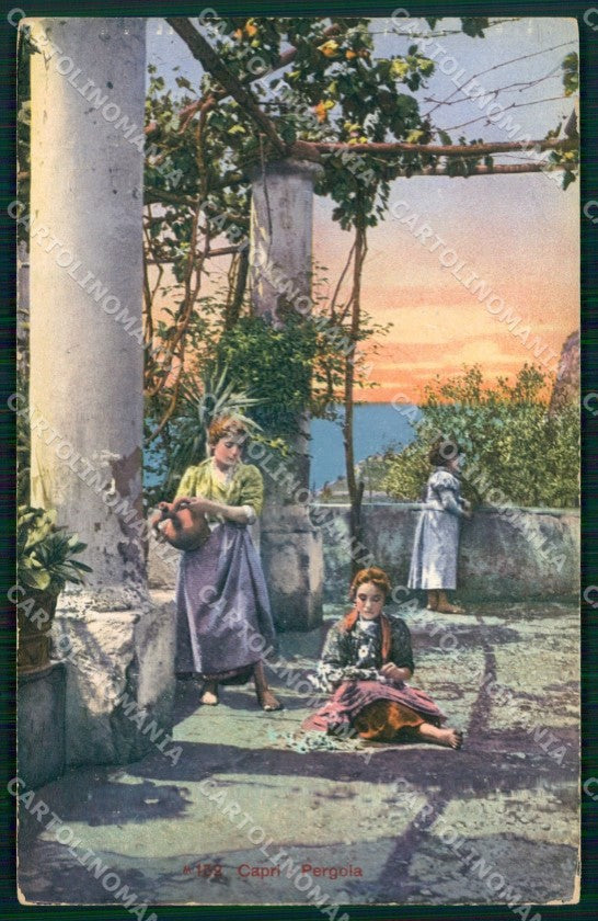 Napoli Capri Pergola Costumi Morgano cartolina MX1123 – fronte