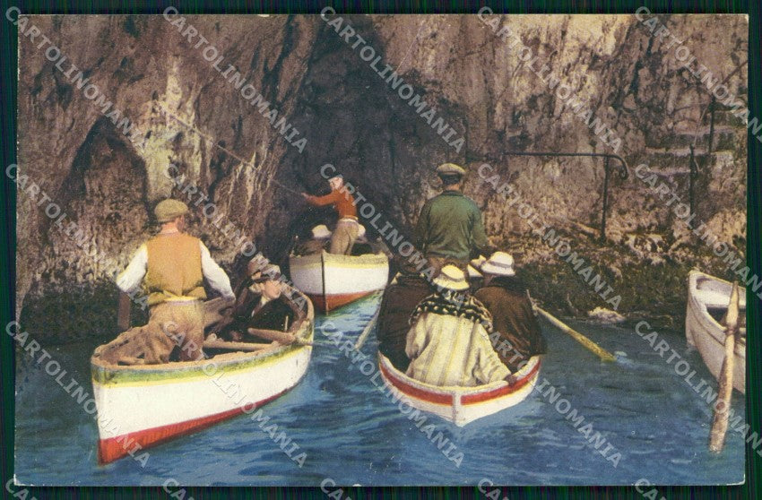 Napoli Capri Barcaioli Entrata Grotta Azzurra Brunner 21 53 cartolina MX1131 – fronte