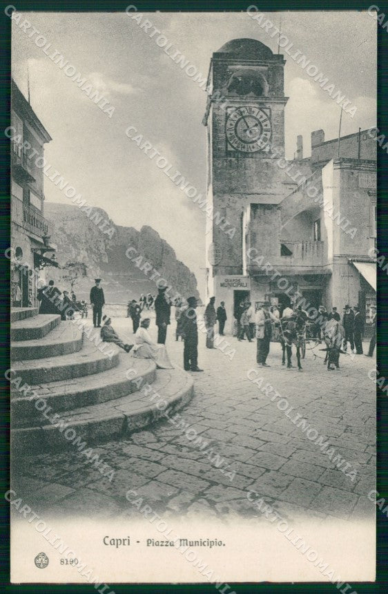 Napoli Capri Piazza Municipio Brunner 8190 cartolina MX1149 – fronte