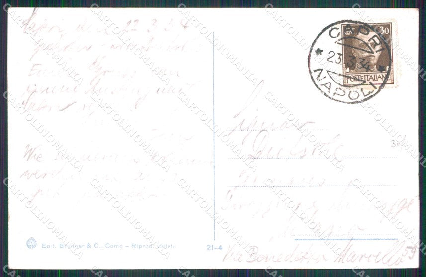 Napoli Capri Via Camerelle Hotel Faraglioni Brunner 21 4 cartolina MX1153 – retro