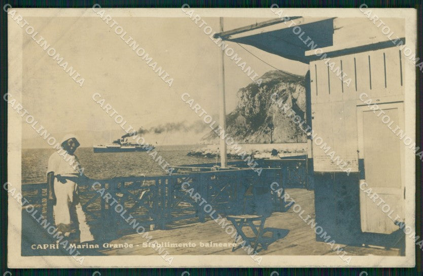Napoli Capri Marina Grande Stabilimento Balneare Piroscafo Foto cartolina MX1163 – fronte