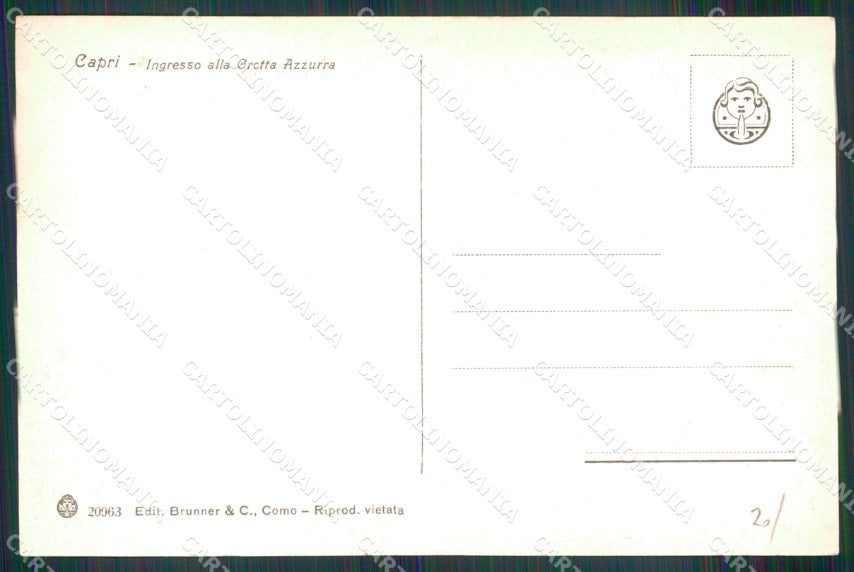 Napoli Capri Barche Entrata Grotta Azzurra Brunner 20963 Foto cartolina MX1171 – retro
