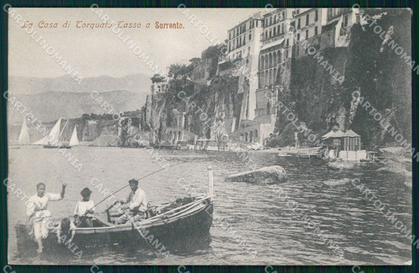 Napoli Sorrento Casa Torquato Tasso Barche cartolina MX1174 – fronte