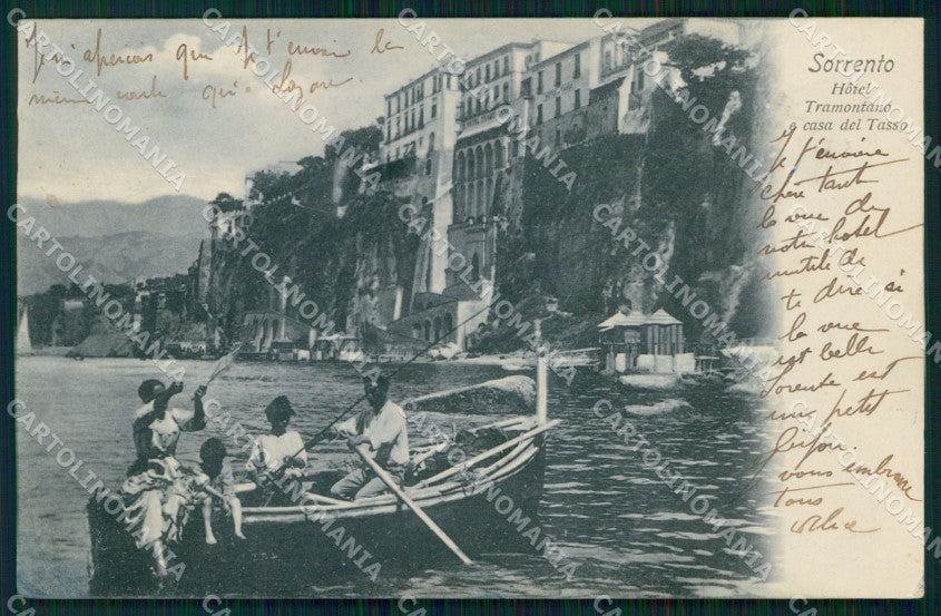 Napoli Sorrento Casa Torquato Tasso Hotel Tramontano Barca cartolina MX1175 – fronte