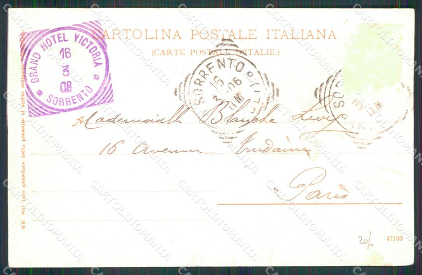 Napoli Sorrento Casa Torquato Tasso Hotel Tramontano Barca cartolina MX1175 – retro