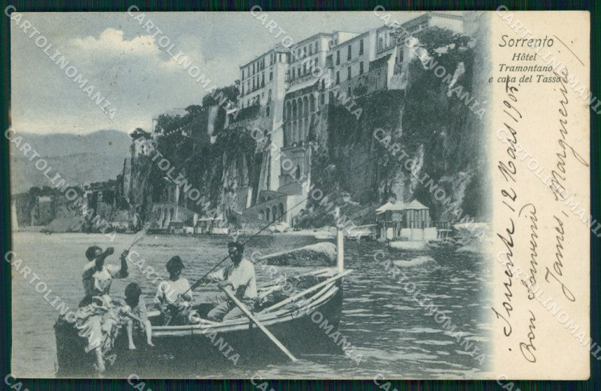Napoli Sorrento Casa Torquato Tasso Hotel Tramontano Barca cartolina MX1176 – fronte