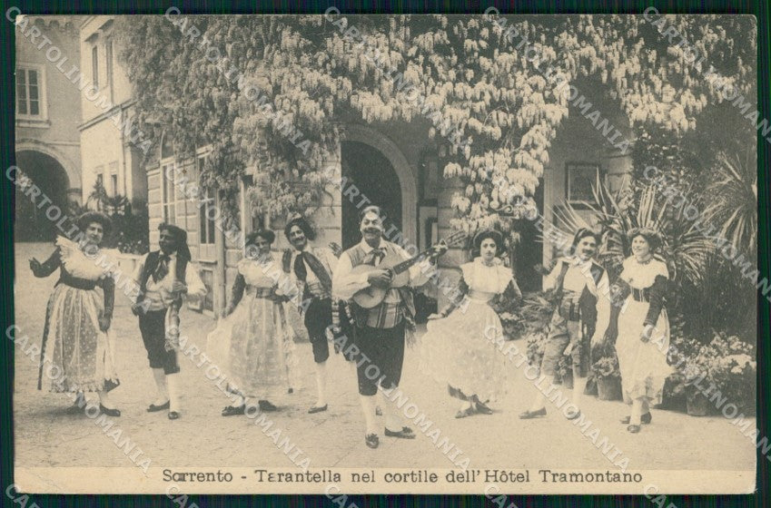 Napoli Sorrento Tarantella Hotel Tramontano Cortile cartolina MX1211 – fronte