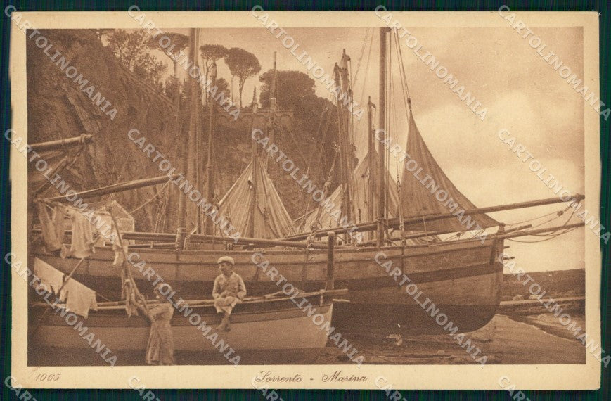 Napoli Sorrento Marina Barche Lehnert Landrock cartolina MX1248 – fronte