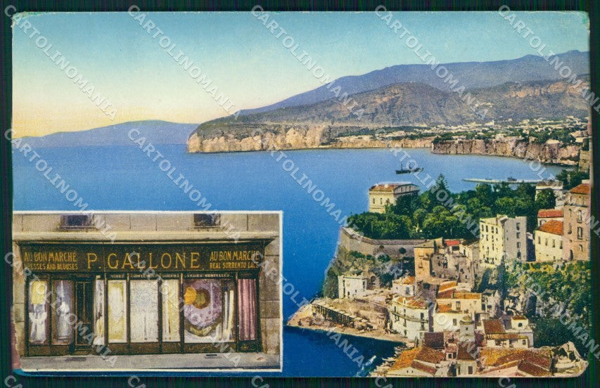 Napoli Sorrento Veduta Generale Negozio Gallone Pubblicitaria cartolina MX1254 – fronte