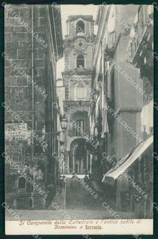 Napoli Sorrento Campanile Cattedrale Antico Sedile Dominova cartolina MX1264 – fronte