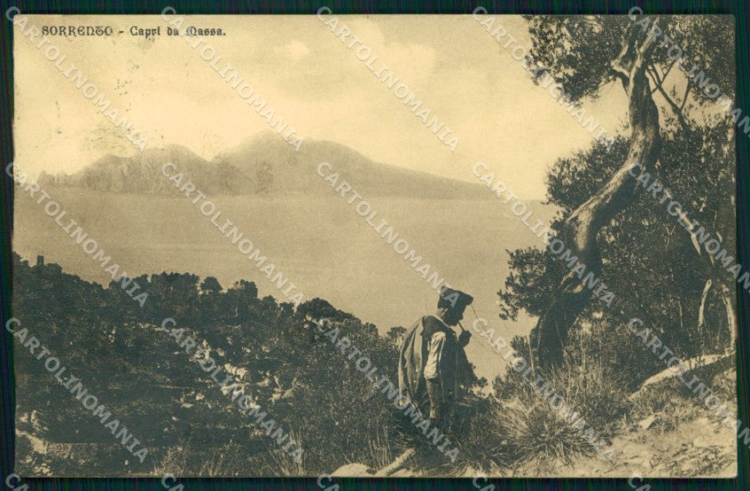 Napoli Sorrento Veduta Capri da Massa cartolina MX1266 – fronte