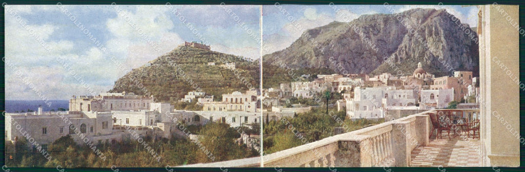 Napoli Capri Panorama Monte Solaro Terrazzo Villa Igea Doppia cartolina MX1274 – fronte
