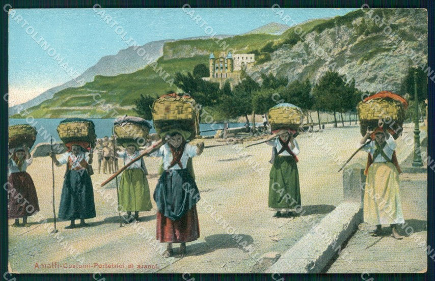 Salerno Amalfi Costumi Portatrici di Aranci cartolina MX1277 – fronte