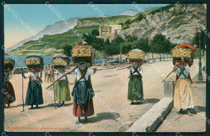 Salerno Amalfi Costumi Portatrici di Aranci cartolina MX1284 – fronte