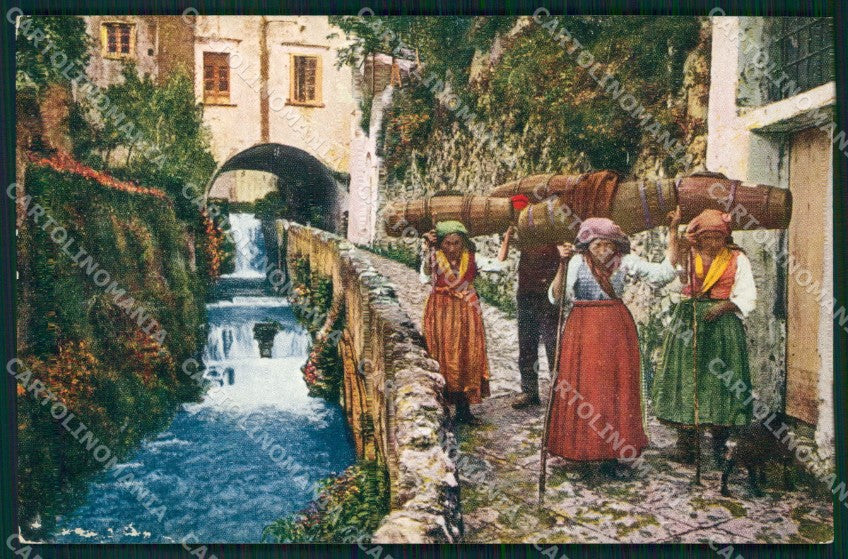 Salerno Amalfi Valle dei Mulini Portatrici di Vino Costumi cartolina MX1285 – fronte