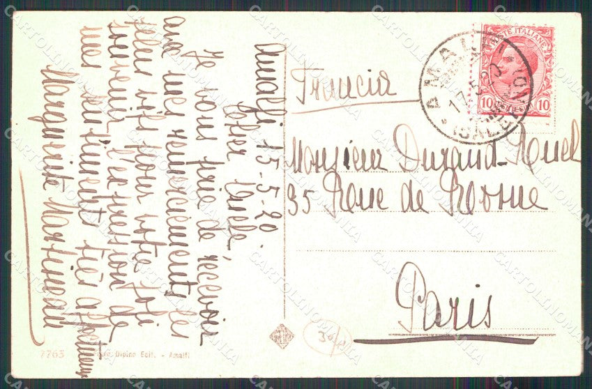 Salerno Amalfi Valle dei Mulini Portatrici di Vino Costumi cartolina MX1286 – retro
