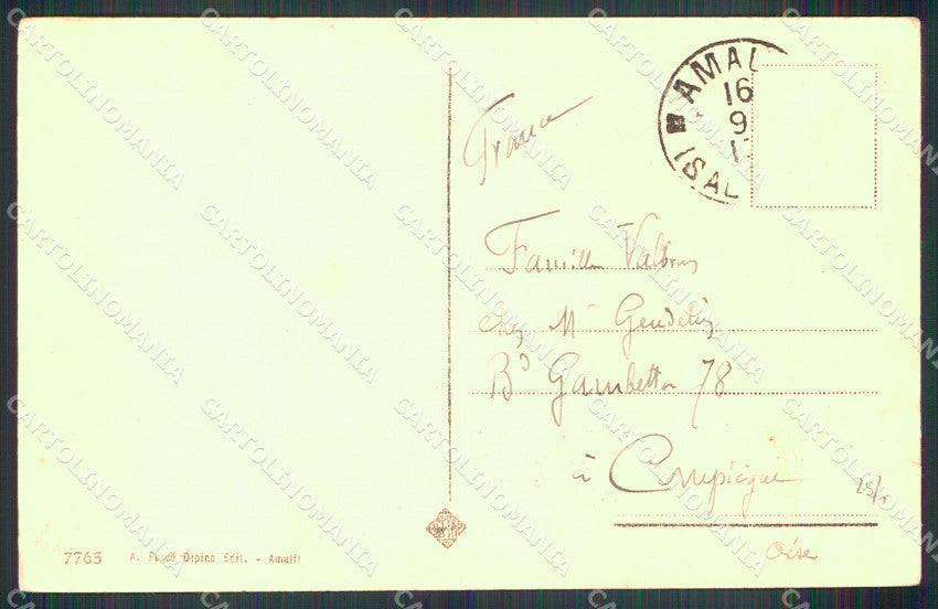 Salerno Amalfi Valle dei Mulini Portatrici di Vino Costumi cartolina MX1290 – retro
