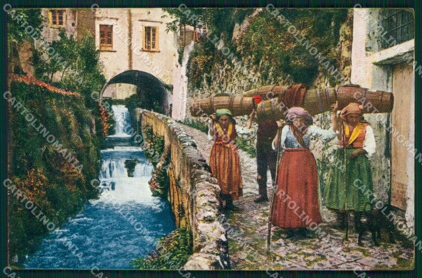 Salerno Amalfi Valle dei Mulini Portatrici di Vino Costumi cartolina MX1291 – fronte