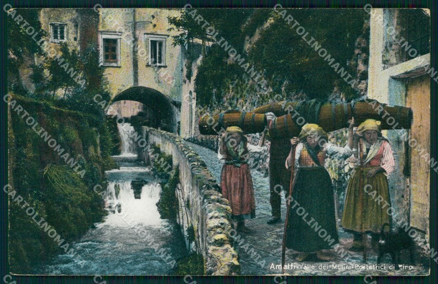 Salerno Amalfi Valle dei Mulini Portatrici di Vino Costumi cartolina MX1293 – fronte