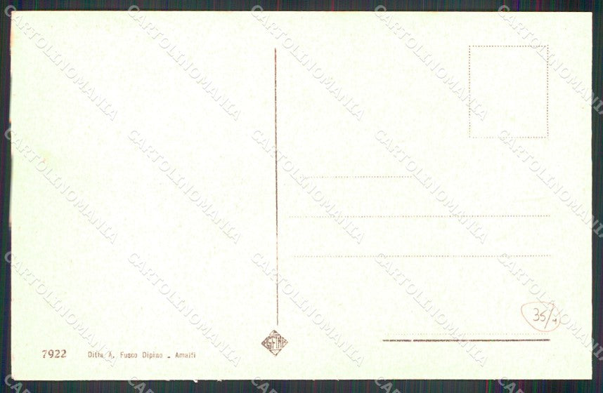 Salerno Amalfi Valle dei Mulini Portatrici Legna Costumi cartolina MX1296 – retro