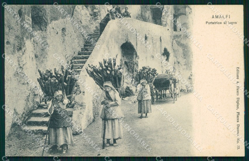 Salerno Amalfi Valle dei Mulini Portatrici Legna Costumi cartolina MX1302 – fronte