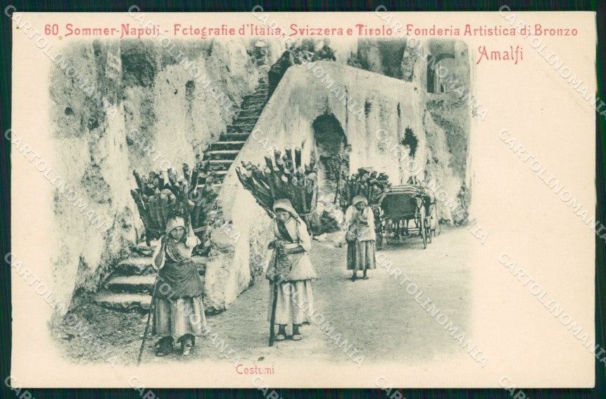 Salerno Amalfi Valle dei Mulini Portatrici Legna Costumi cartolina MX1304 – fronte