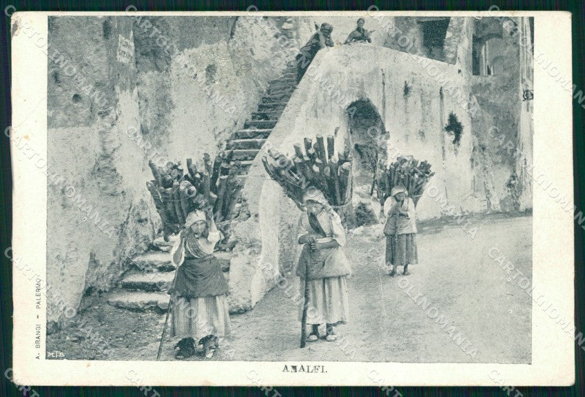 Salerno Amalfi Valle dei Mulini Portatrici Legna Costumi cartolina MX1311 – fronte