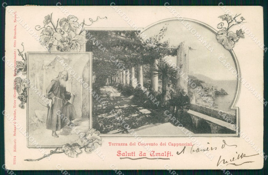 Salerno Amalfi Saluti da Terrazza Convento Frati Cappuccini cartolina MX1315 – fronte