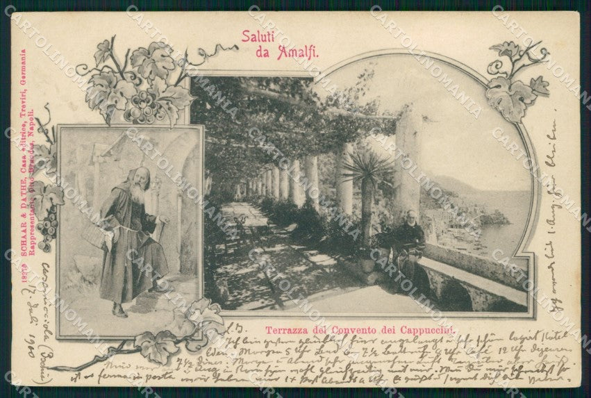Salerno Amalfi Saluti da Terrazza Convento Frati Cappuccini cartolina MX1316 – fronte