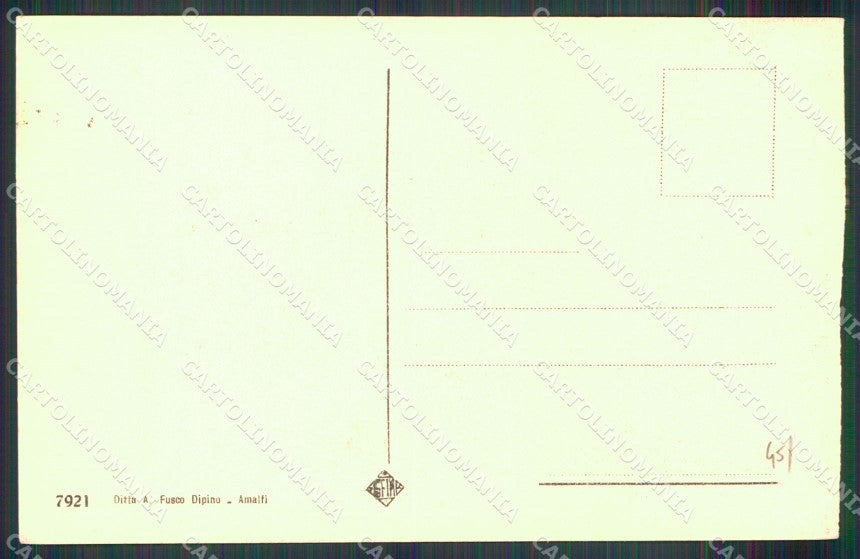 Salerno Amalfi Costumi Portatrici d'Acqua PIEGHINA cartolina MX1319 – retro