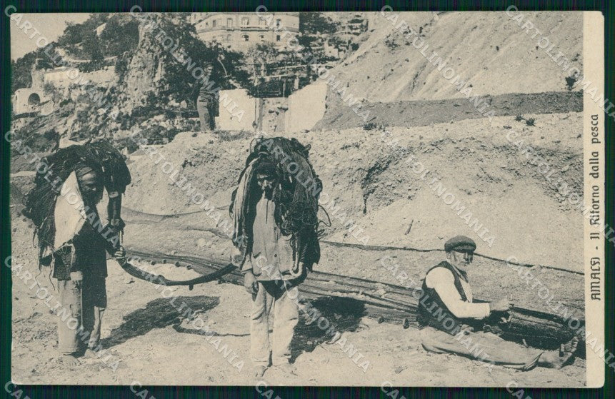 Salerno Amalfi Ritorno dalla Pesca Mestieri SCOLLATA cartolina MX1345 – fronte