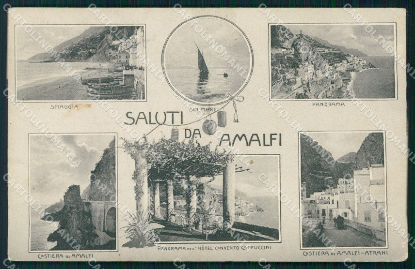 Salerno Amalfi Saluti da Spiaggia Costiera Brunner 8339 cartolina MX1355 – fronte