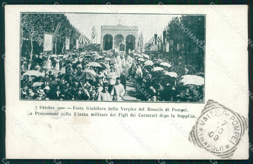 Napoli Pompei Processione Piazza Militare Festa Giubilare cartolina MX1373 – fronte