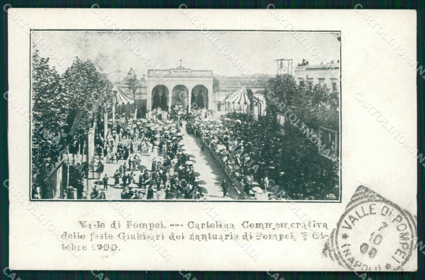 Napoli Pompei Valle di Feste Giubilari Santuario Commemorativa cartolina MX1378 – fronte