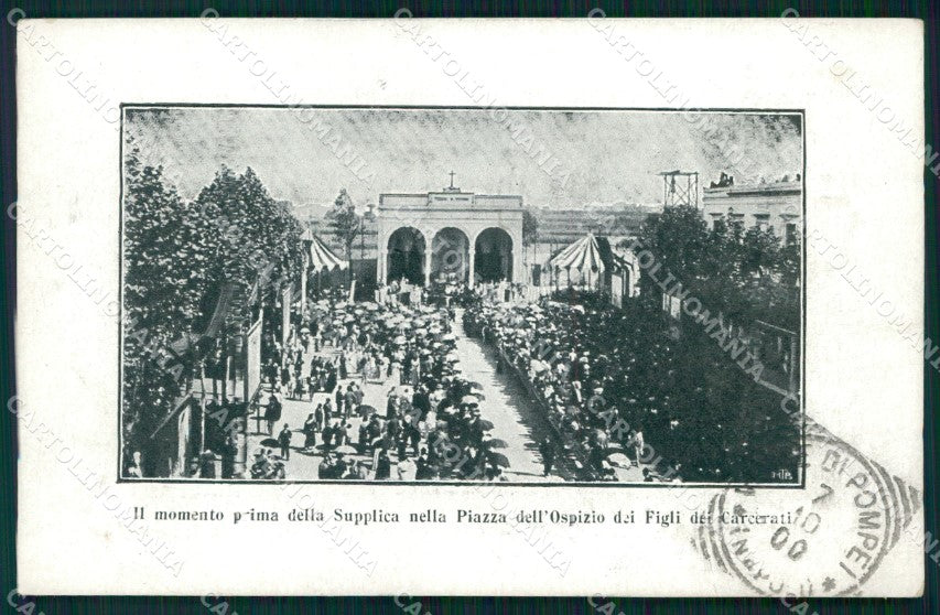Napoli Pompei Piazza dell'Ospizio Figli Carcerati cartolina MX1379 – fronte