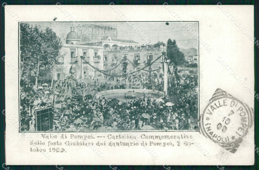 Napoli Pompei Valle di Feste Giubilari Santuario Commemorativa cartolina MX1383 – fronte