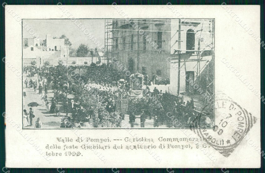 Napoli Pompei Valle di Feste Giubilari Santuario Commemorativa cartolina MX1390 – fronte