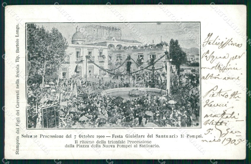 Napoli Pompei Solenne Processione Festa Giubilare Santuario cartolina MX1391 – fronte