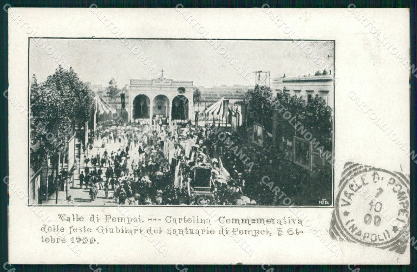 Napoli Pompei Valle di Feste Giubilari Santuario Commemorativa cartolina MX1393 – fronte