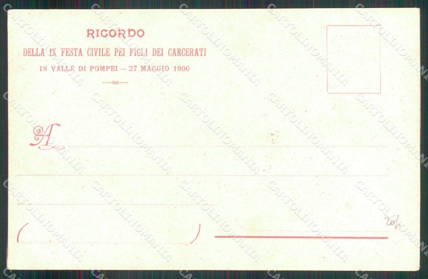 Napoli Pompei Valle di Festa Civile Piccoli Figli Carcerati cartolina MX1398 – retro