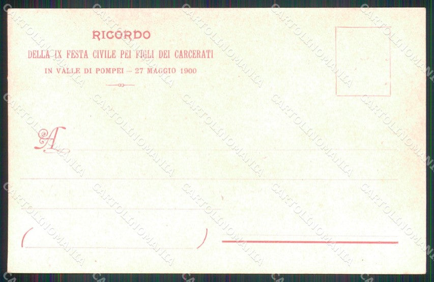 Napoli Pompei Valle di Ospizio Educativo Figli dei Carcerati cartolina MX1408 – retro